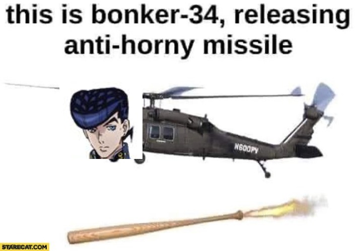 This is bonker-34 launching anti horny missile | image tagged in this is bonker-34 launching anti horny missile | made w/ Imgflip meme maker