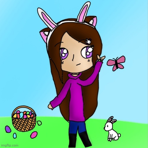 happy easter everybody :D | image tagged in easter,art,eggs,bunnies,happy easter | made w/ Imgflip meme maker
