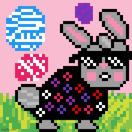 Bunny and eggs | image tagged in happy easter,eggs,easter bunny,drawings,drawing,artwork | made w/ Imgflip meme maker