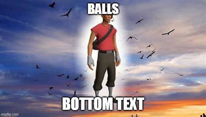 Ascending Scout | BALLS; BOTTOM TEXT | image tagged in ascending scout | made w/ Imgflip meme maker