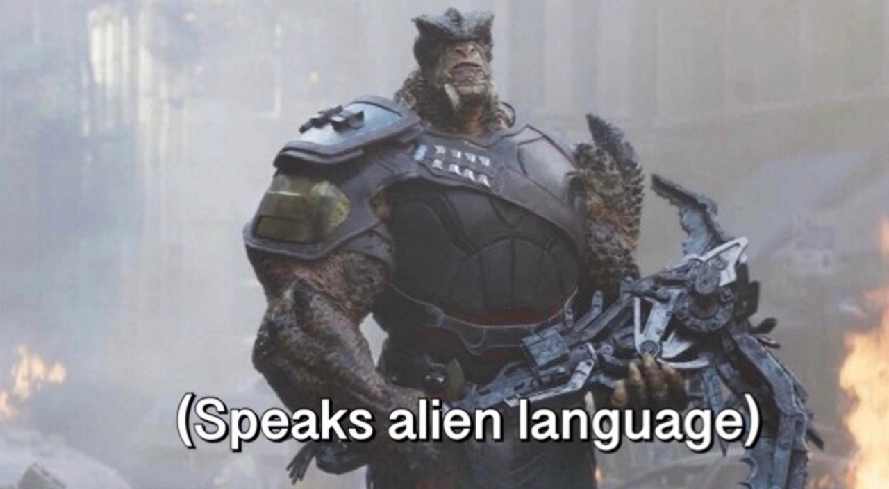 High Quality Infinity war Speaks alien language meme Blank Meme Template