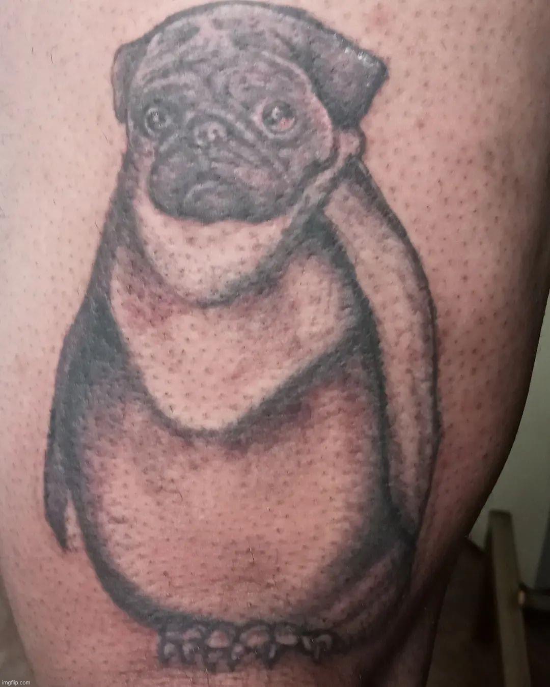 Puguin tattoo | image tagged in puguin tattoo | made w/ Imgflip meme maker