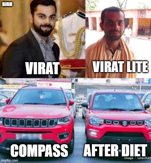 S Presso Meme : Car Meme : Virat Kohli Meme | BIBH; VIRAT; VIRAT LITE; AFTER DIET; COMPASS | image tagged in s presso,car meme,car,virat kohli meme,meme,maruti suzuki meme | made w/ Imgflip meme maker