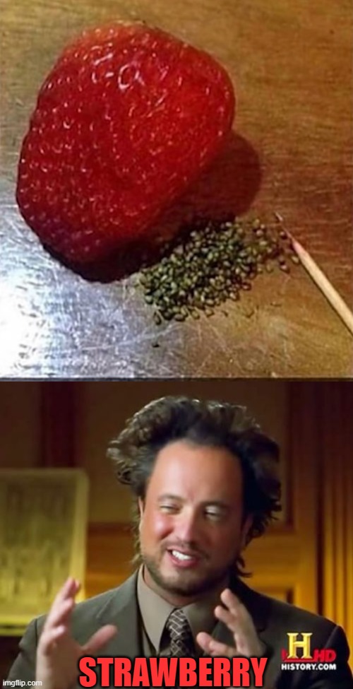 Big strawberry | STRAWBERRY | image tagged in memes,ancient aliens,strawberry | made w/ Imgflip meme maker