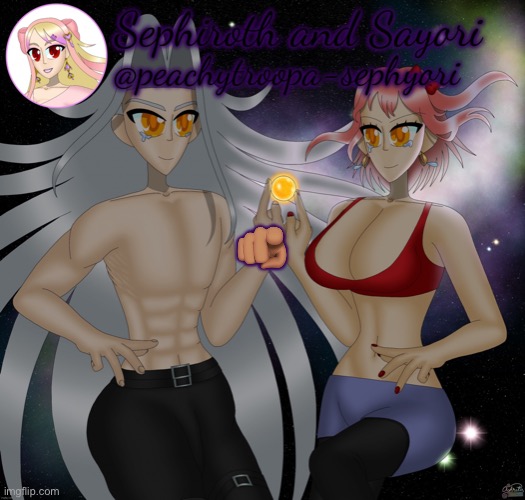 Sayori and Sephiroth | 🫵🏽 | image tagged in sayori and sephiroth | made w/ Imgflip meme maker