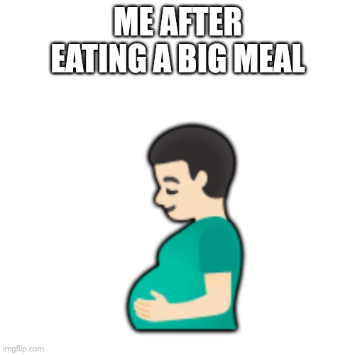 Mmmm yummy | ME AFTER EATING A BIG MEAL; 🫃🏻 | image tagged in memes,blank transparent square | made w/ Imgflip meme maker