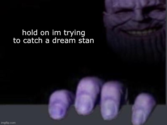 thanos hand discord | hold on im trying to catch a dream stan | image tagged in thanos hand discord | made w/ Imgflip meme maker