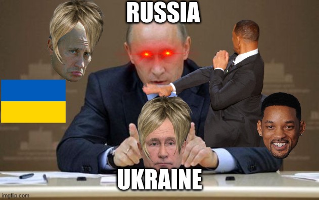 #supportUkraine | RUSSIA; UKRAINE | image tagged in memes,vladimir putin | made w/ Imgflip meme maker