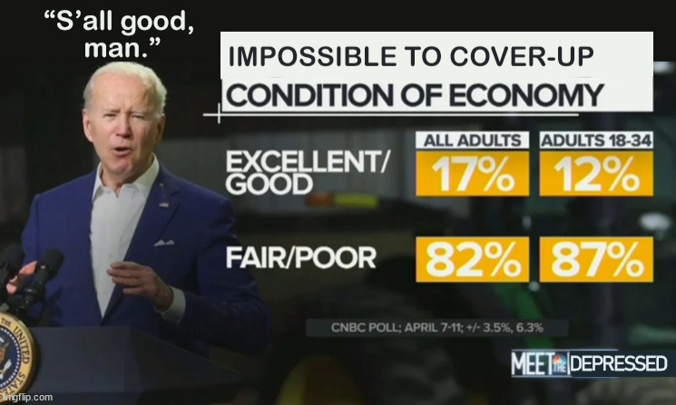 Biden economy is impossible to cover-up. | image tagged in memes,politics | made w/ Imgflip meme maker