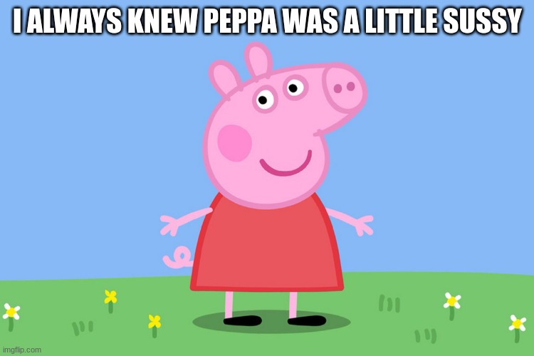 Peppa Pig | I ALWAYS KNEW PEPPA WAS A LITTLE SUSSY | image tagged in peppa pig | made w/ Imgflip meme maker