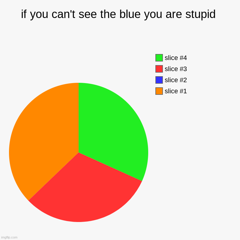 Joe's mother | if you can't see the blue you are stupid | | image tagged in charts,pie charts | made w/ Imgflip chart maker