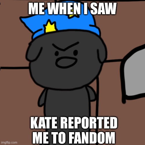 >:0 | ME WHEN I SAW; KATE REPORTED ME TO FANDOM | made w/ Imgflip meme maker