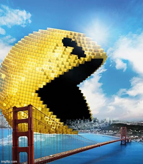 welcome to san francisco! | image tagged in pacman,pixel,san francisco | made w/ Imgflip meme maker