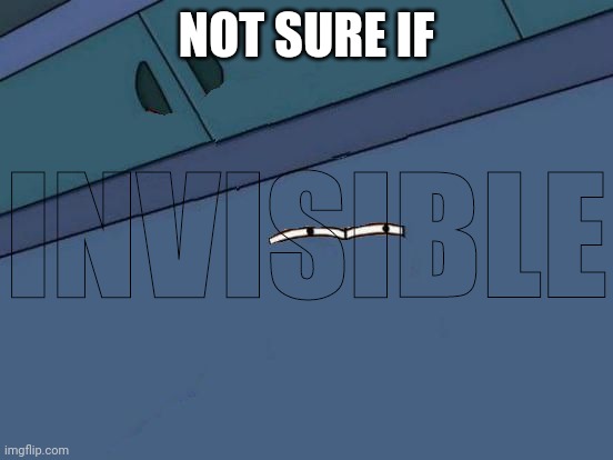 Futurama Fry Eyes | NOT SURE IF INVISIBLE | image tagged in futurama fry eyes | made w/ Imgflip meme maker