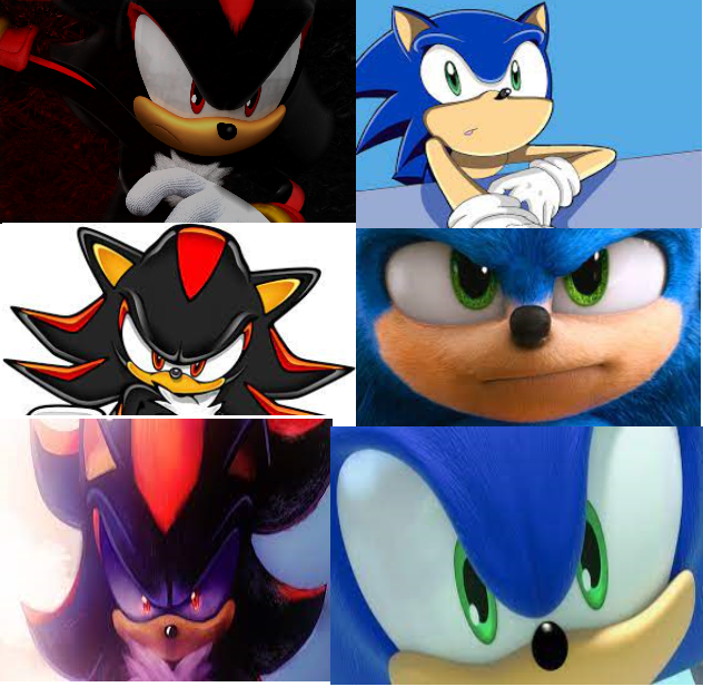 Shadow and Sonic Meme template (I don't know if it has a name). Credit:  @kora_doodles .  Source: :  r/SonicTheHedgehog