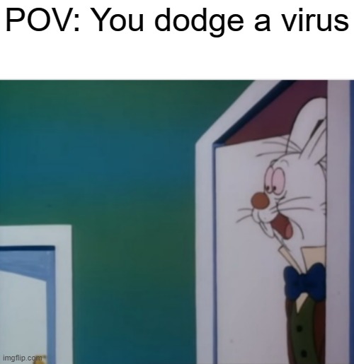 It was for free HOI4, but the guy who sent it didn't know there was a virus- he can't delete the file now | POV: You dodge a virus | image tagged in white rabbit hype,hoi4 | made w/ Imgflip meme maker