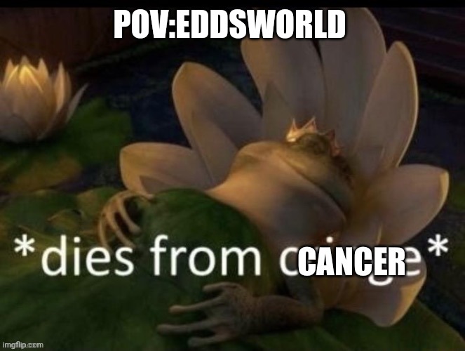 Dies from cancer | POV:EDDSWORLD | image tagged in dies from cancer | made w/ Imgflip meme maker