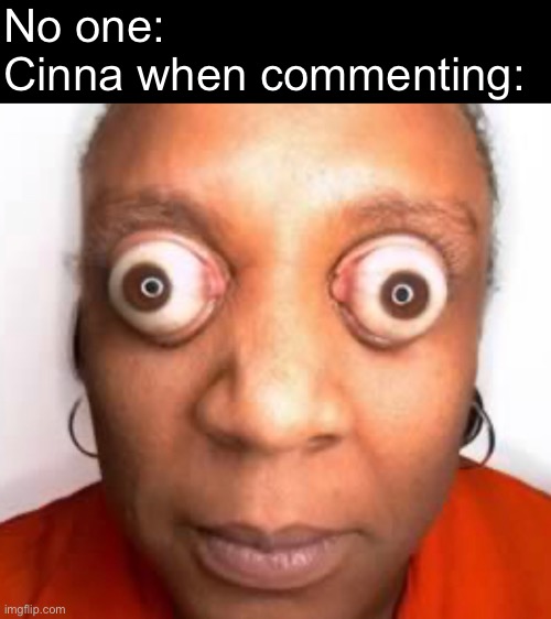 No one:
Cinna when commenting: | made w/ Imgflip meme maker