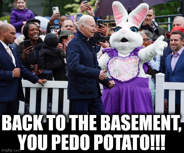 BACK TO THE BASEMENT,
YOU PEDO POTATO!!! | made w/ Imgflip meme maker