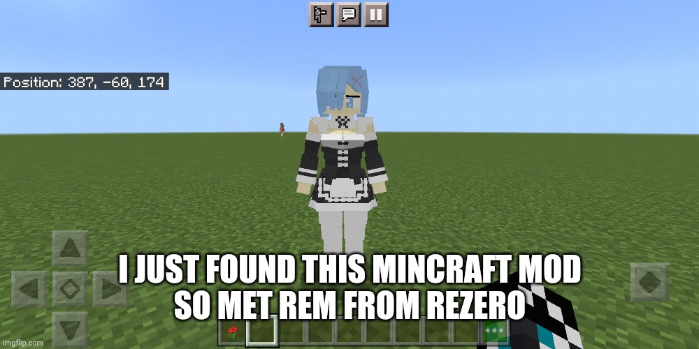 I JUST FOUND THIS MINCRAFT MOD
SO MET REM FROM REZERO | image tagged in minecraft | made w/ Imgflip meme maker