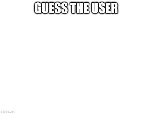 Blank White Template | GUESS THE USER | image tagged in blank white template | made w/ Imgflip meme maker