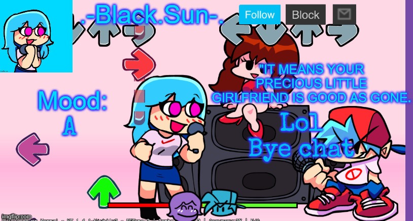 Sun's Sky temp (thanks Micheal, very cool) | Lol
Bye chat; A | image tagged in sun's sky temp thanks micheal very cool | made w/ Imgflip meme maker