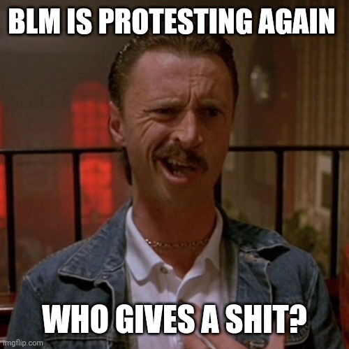 I don't. | BLM IS PROTESTING AGAIN; WHO GIVES A SHIT? | image tagged in who cares | made w/ Imgflip meme maker