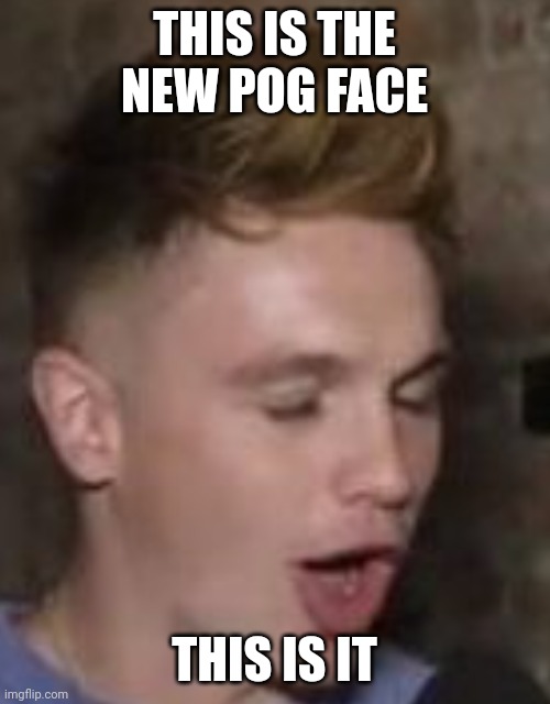 New pog | THIS IS THE NEW POG FACE; THIS IS IT | image tagged in the new pog | made w/ Imgflip meme maker