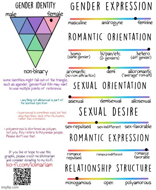 I'd prefer a mono relationship, but if my partner were polyam, that'd be fine | image tagged in gender and sexuality spectrum | made w/ Imgflip meme maker