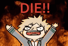 My Hero Academia Bakugou DIE!! Blank Meme Template