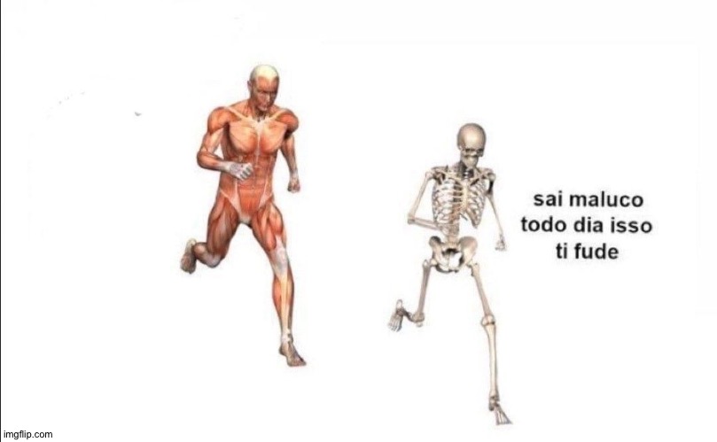 muscles chasing skeleton | image tagged in muscles chasing skeleton | made w/ Imgflip meme maker