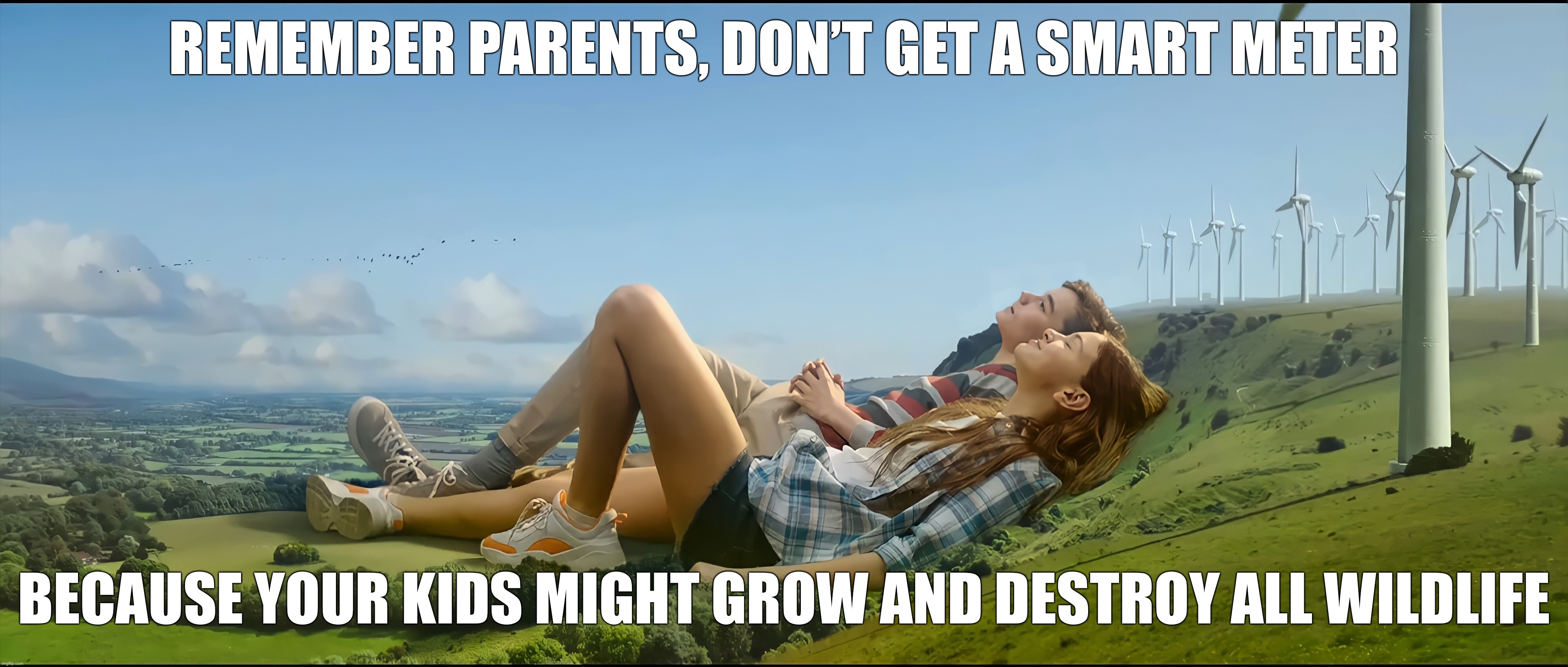 Smart Meters, Huh? | REMEMBER PARENTS, DON’T GET A SMART METER; BECAUSE YOUR KIDS MIGHT GROW AND DESTROY ALL WILDLIFE | image tagged in 2019,smart meters,smart energy,smart energy gb,gb,i want | made w/ Imgflip meme maker