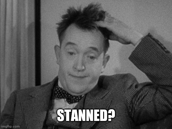 Stan Laurel | STANNED? | image tagged in stan laurel | made w/ Imgflip meme maker