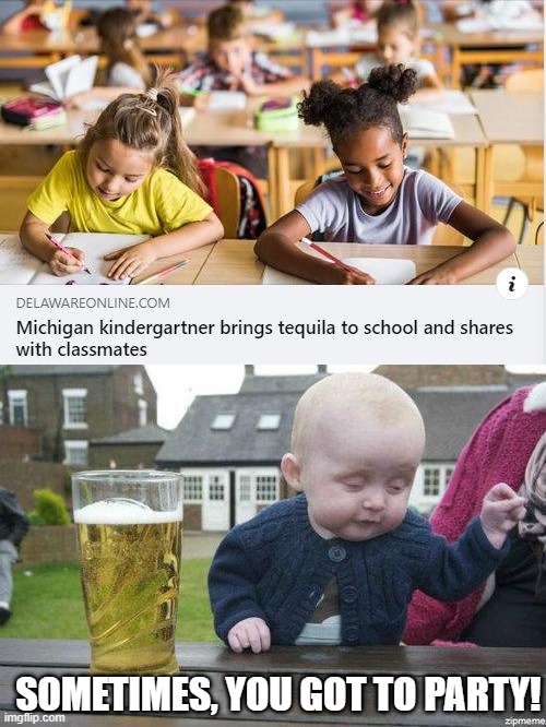 K Lush | SOMETIMES, YOU GOT TO PARTY! | image tagged in drunk baby | made w/ Imgflip meme maker
