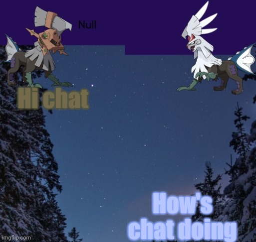 Hi chat; How's chat doing | image tagged in null templateo | made w/ Imgflip meme maker