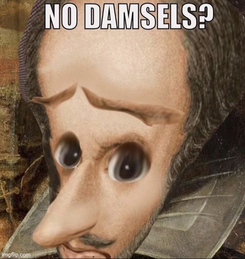 No damsels? | image tagged in no damsels | made w/ Imgflip meme maker