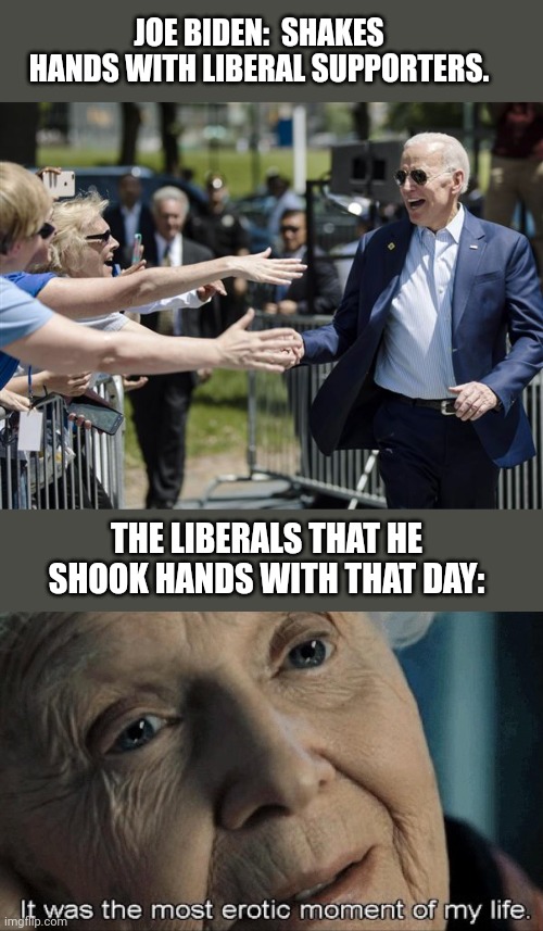We have a Titanic Disaster with Biden.  Here's a Titanic Joke to go with it. | JOE BIDEN:  SHAKES HANDS WITH LIBERAL SUPPORTERS. THE LIBERALS THAT HE SHOOK HANDS WITH THAT DAY: | image tagged in titanic sinking,rose,joe biden | made w/ Imgflip meme maker