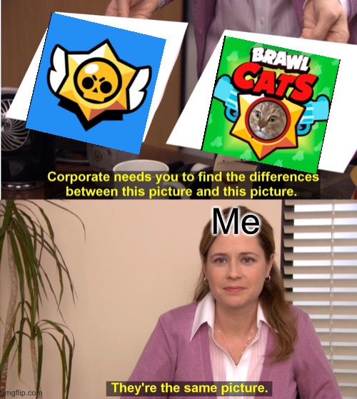 Brawl what? | Me | image tagged in memes,they're the same picture | made w/ Imgflip meme maker