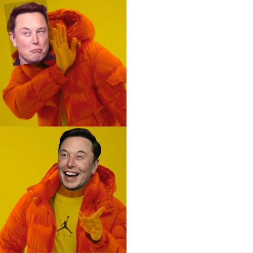 High Quality Elon Musk hotline bling Blank Meme Template