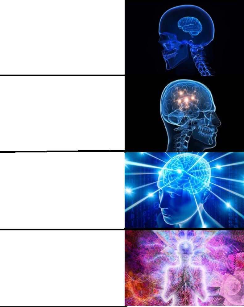 Expanding brain 4 Blank Meme Template