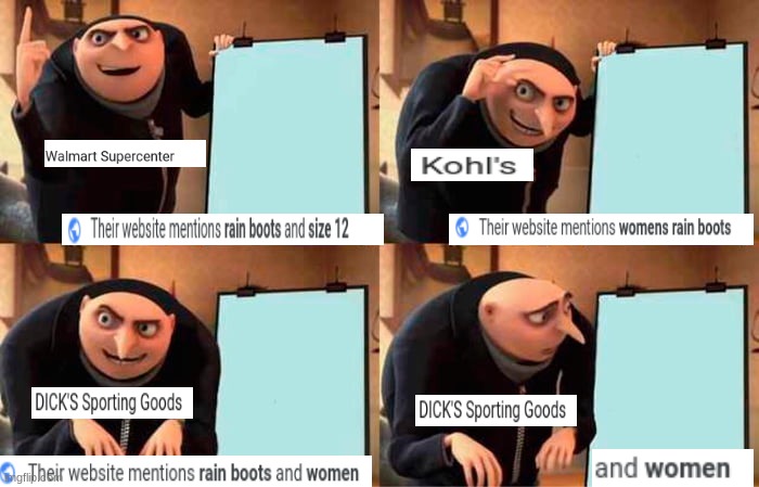 When DICK's Sporting Goods got all the chicks | image tagged in memes,gru's plan | made w/ Imgflip meme maker