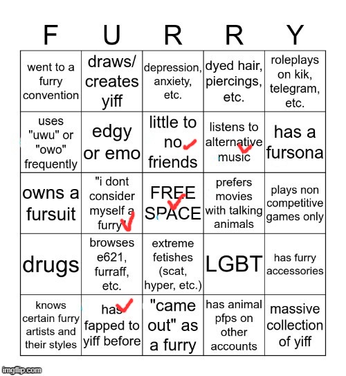 Not a furry | image tagged in furry bingo v2 | made w/ Imgflip meme maker