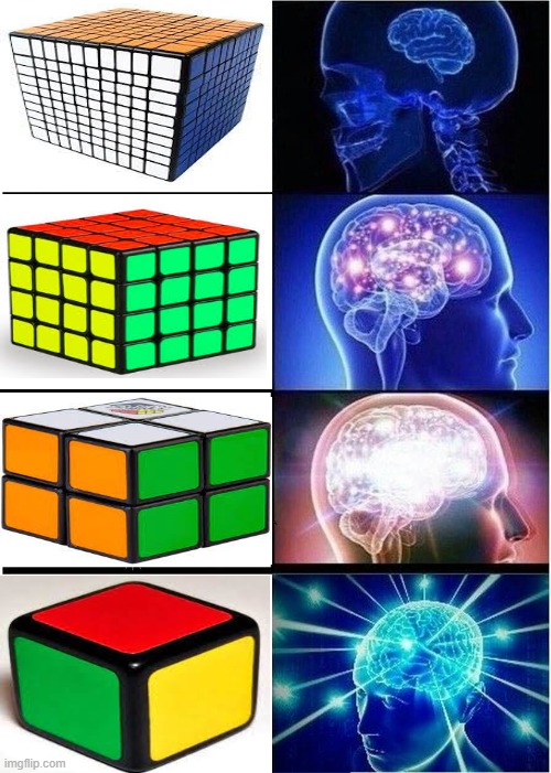 rubik cube | image tagged in memes,expanding brain | made w/ Imgflip meme maker