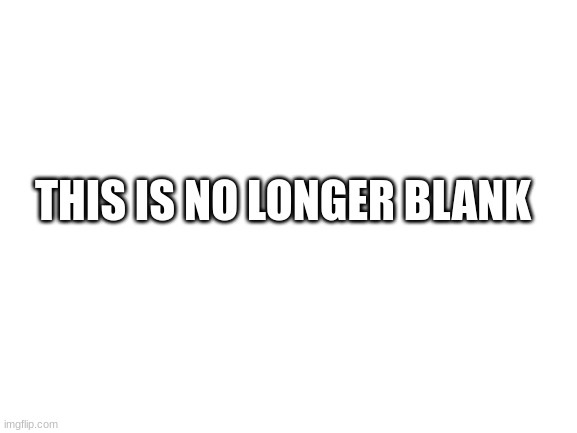 Blank White Template | THIS IS NO LONGER BLANK | image tagged in blank white template | made w/ Imgflip meme maker