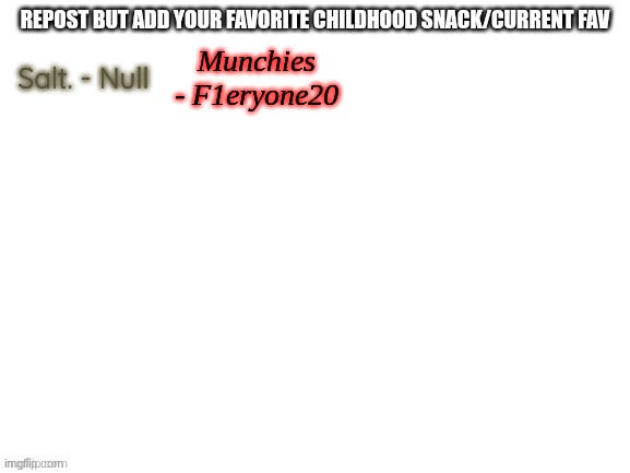 Munchies - F1eryone20 | made w/ Imgflip meme maker