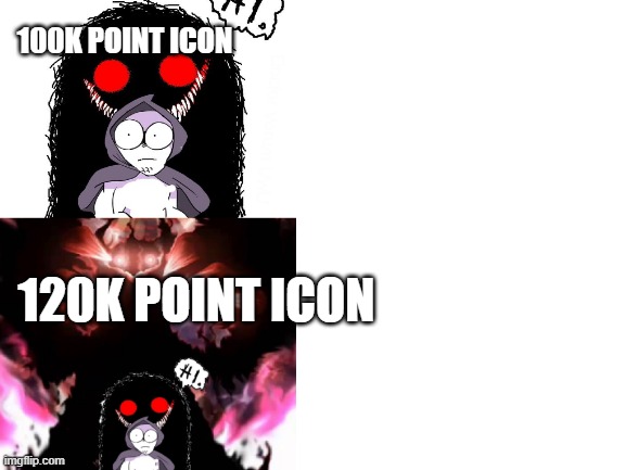 Blank White Template | 100K POINT ICON 120K POINT ICON | image tagged in blank white template | made w/ Imgflip meme maker