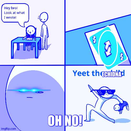 Yeet that echidna! | ECHIDNA; OH NO! | image tagged in yeet the child | made w/ Imgflip meme maker