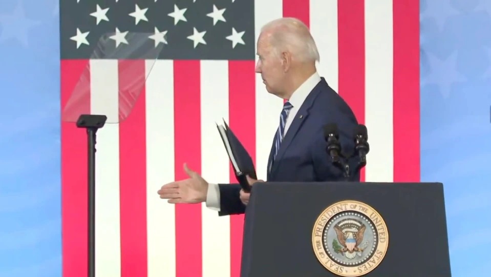 High Quality Biden shakes hand with thin air Blank Meme Template