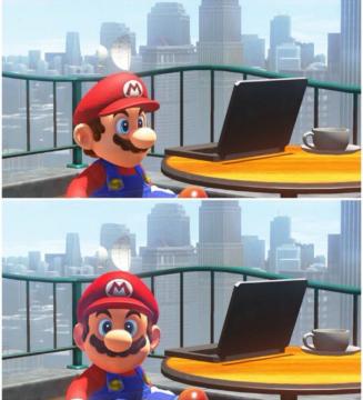 High Quality Mario sees Blank Meme Template