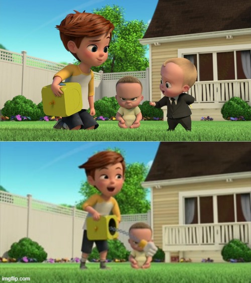 Boss baby tells a joke and Tim ruins it Blank Meme Template